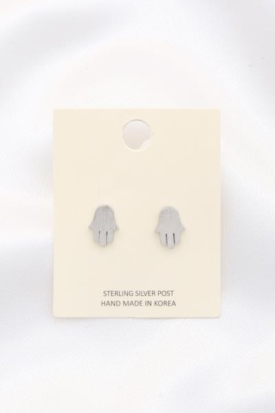 Hamsa Hand Brush Metal Post Earring