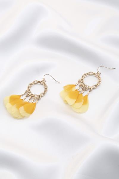 Feather Metal Dangle Earring