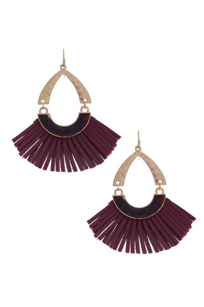 Hammered Metal Teardrop Dangle Earring