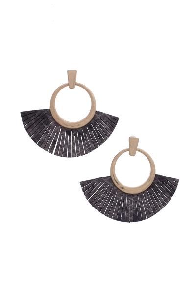 Animal Print Fringe Tassel Dangle Earring