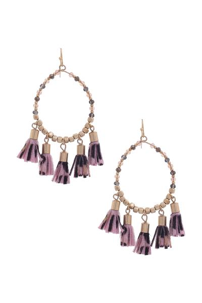 Beaded Tassel Dangle Earring