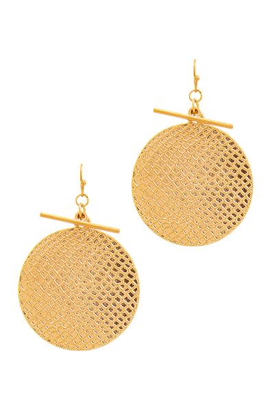 Round Snake Skin Pattern Metal Earring