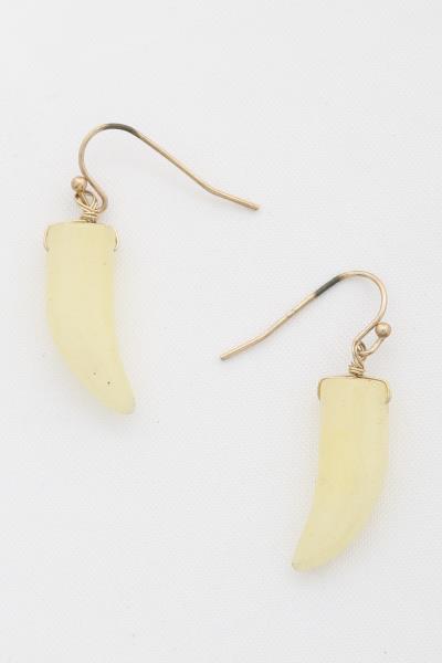 Tooth Bead Dangle Earring