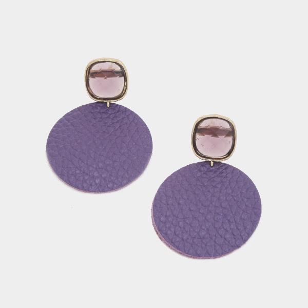 Crystal PU Leather Earring