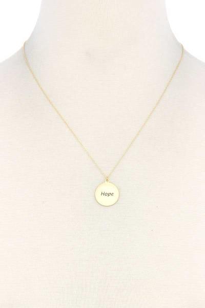 HOPE ENGRAVED COIN NECKLACE