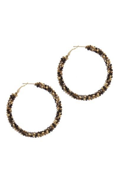 BEADED HOOP EARRING
