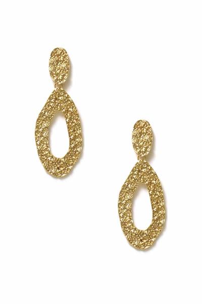 Teardrop Texture Metal Earring