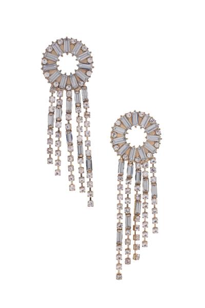 Circle Rhinestone Dangle Earring
