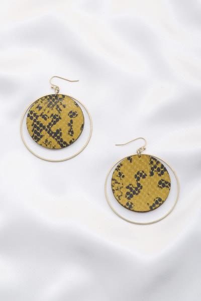 Animal Print Circle Dangle Earring