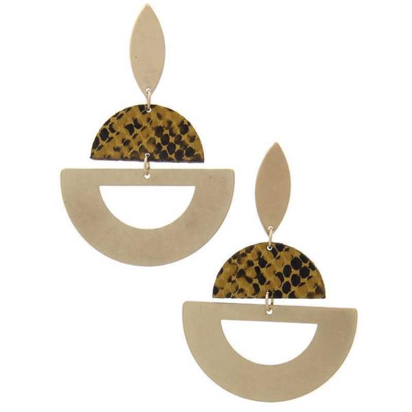 Animal Pattern Half Circle Metal Drop Earring