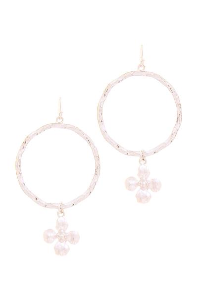 Round Dangle Flower Metal Earring