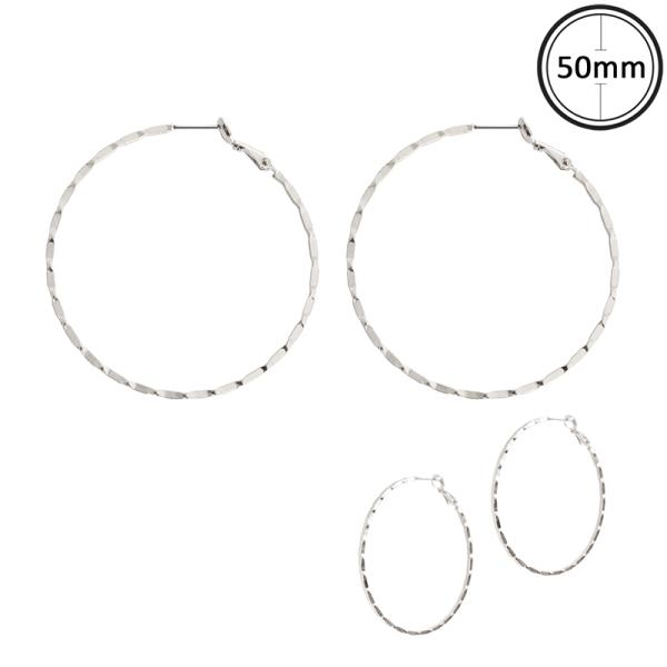 Metal Texture Hoop Earring