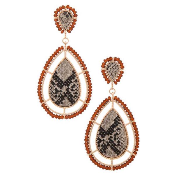 Double Beaded Tear Drop Post Earring
