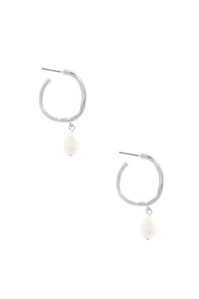 OPEN CIRCLE PEARL BEAD DROP EARRING
