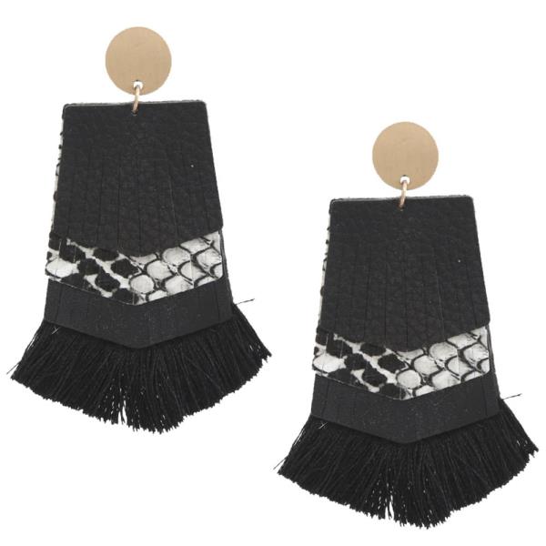 Snake Pattern Tassel Dangle Earring
