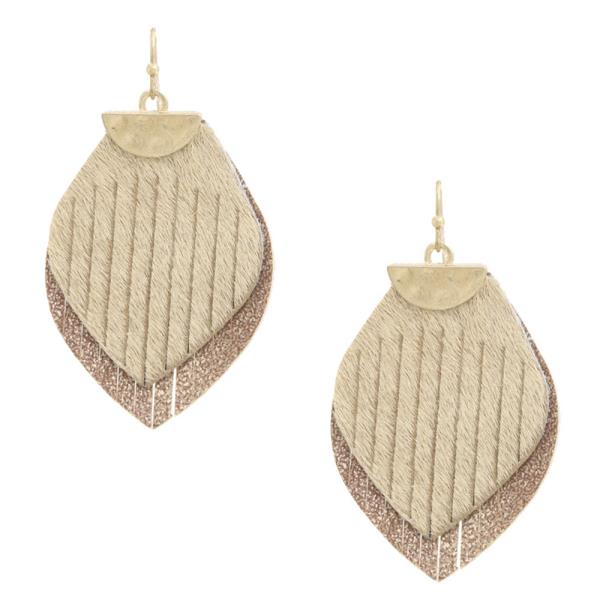 Geometric Shape Fray Edge Dangle Earring