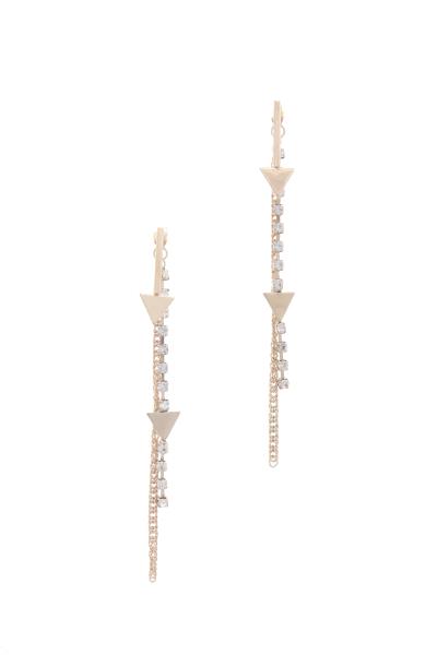 Chain Rhinestone Arrow Drop Fashion Earring