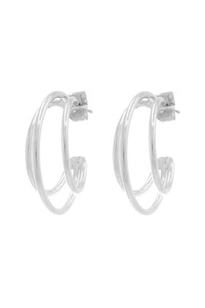 TRIPLE MIX MINI RING OPEN HOOP EARRING