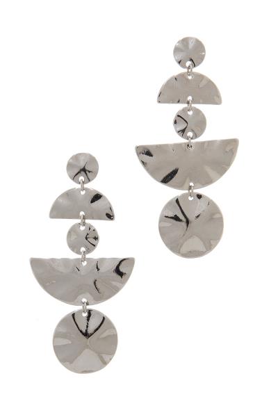 Metal Hammered Drop Earring