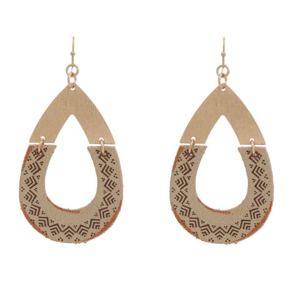 Cork Metal Teardrop Dangle Earring