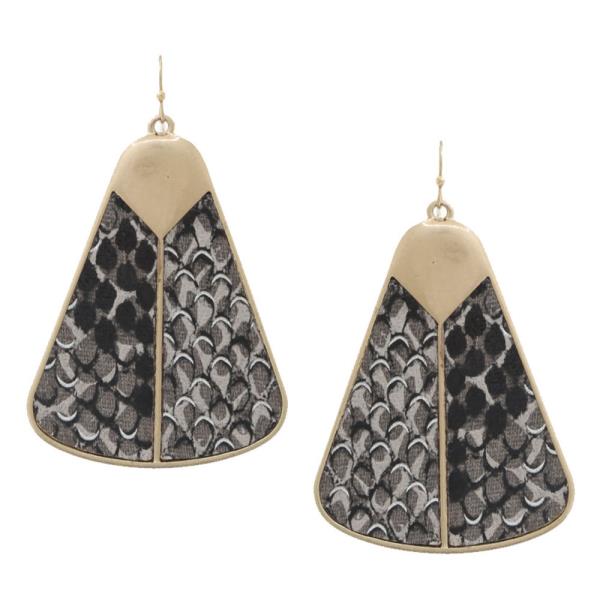 Animal Print Metal Dangle Earring