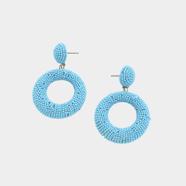 SEED BEAD ROUND DANGLE EARRING