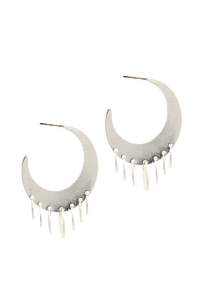 METAL MOON HOOP EARRING