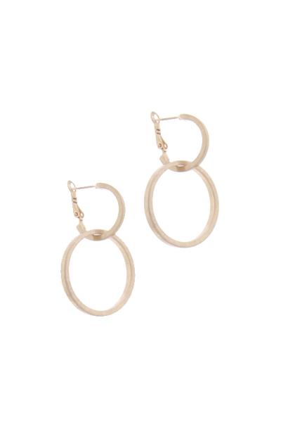 Double Ring Metal Drop Earring