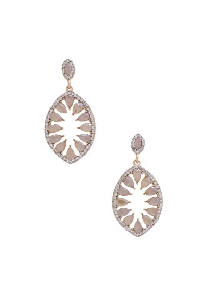 Rhinestone Beaded Marquise Shape Earring
