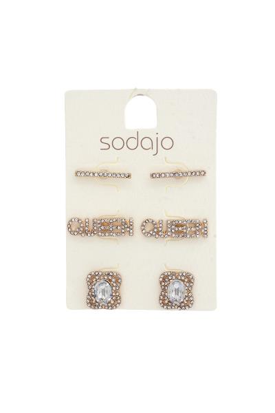 SODAJO Queen Rhinestone Assorted Earring Set