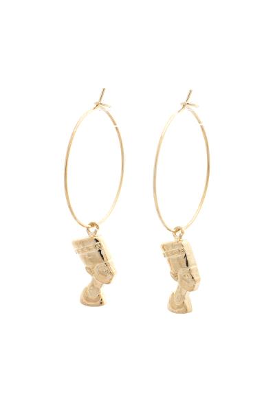 EGYPTIAN DANGLE METAL HOOP EARRING