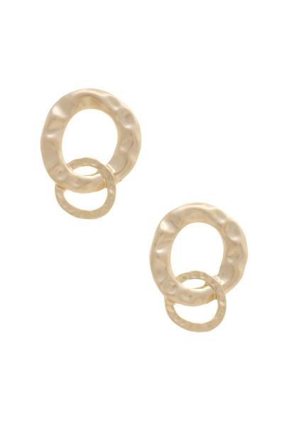 Hammered Double Circle Earring