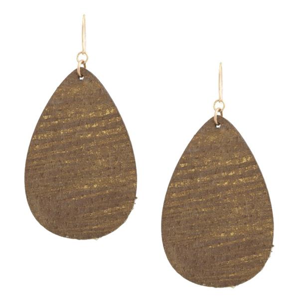 Teardrop Genuine Leather Dangle Earring