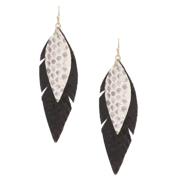 Genuine Leather Snake Pattern Dangle Earring