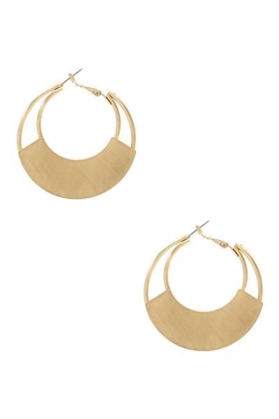 Metal Double Ring Hoop Earring