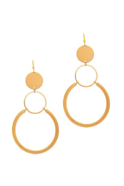 Round Metal Dangle Ring Hook Earring