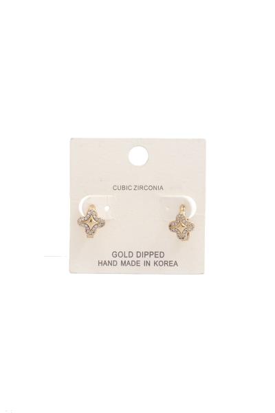 Rhinestone Moroccan Shape Huggie Earring