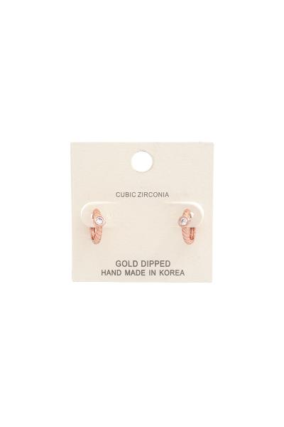 Crystal Twisted Huggie Earring