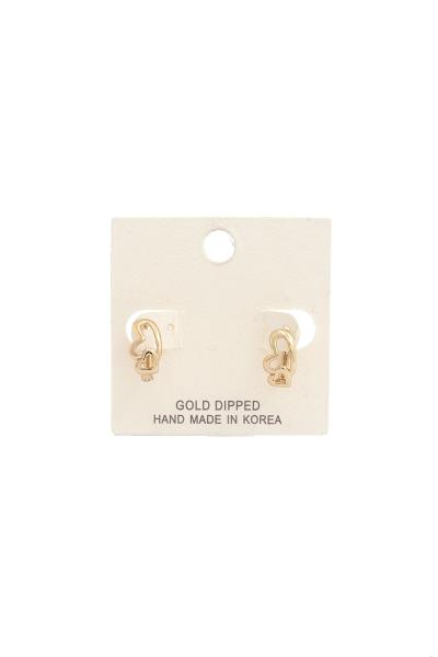 Dainty Double Heart Huggie Earring