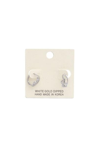 Dainty Double Heart Huggie Earring