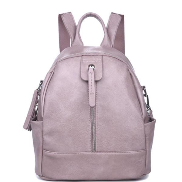 Plain Bowie Smooth Leather Backpack