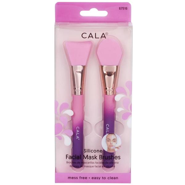 SILICONE FACIAL MASK BRUSH 2 PCS PINK