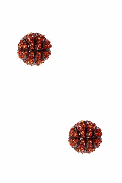 Rhinestone Basketball Stud Earring