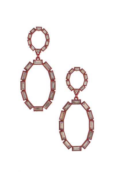 Double Oval Rhinestone Earring