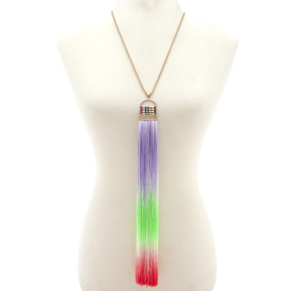 Colorful Tassel Pendant Necklace