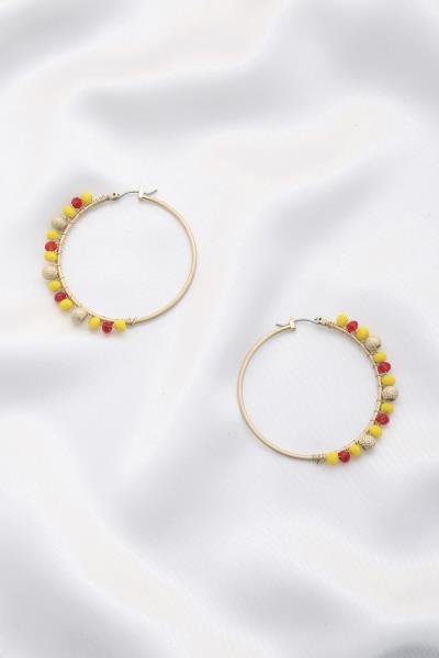 BEADED HOOP EARRING
