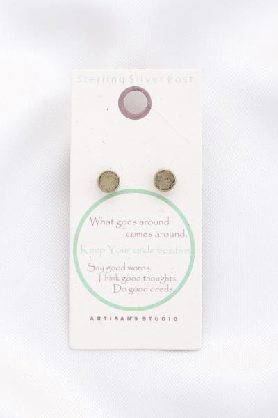Metal Disc Stud Earring