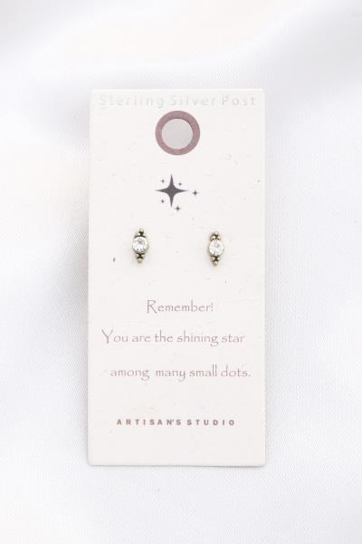 Dainty Round Crystal Stud Earring