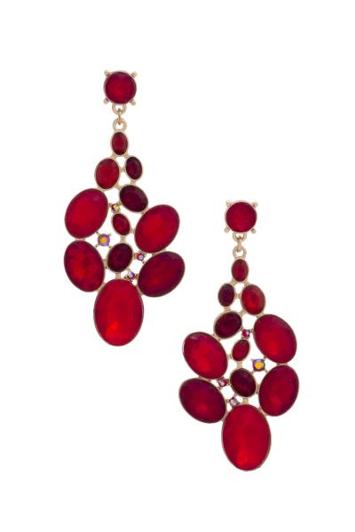 Oval Rhinestone Dangle Earring