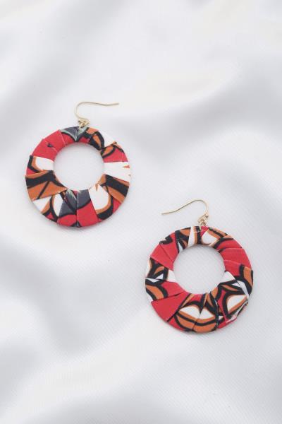 Fabric Wrapped Round Earring